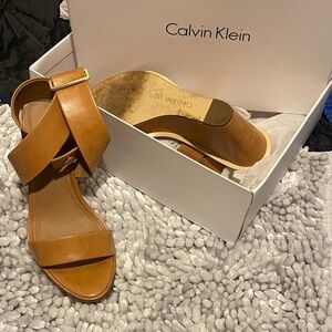 Calvin Klein Brown Wedge Sandals